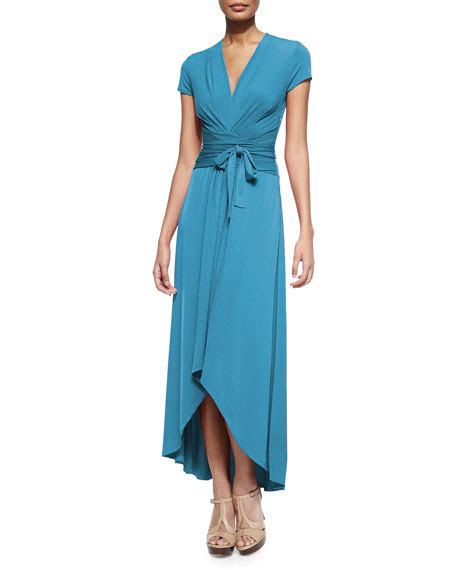 michael kors high low wrap dress|Michael Kors perette knit dress.